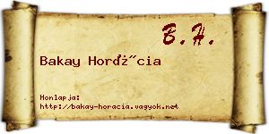 Bakay Horácia névjegykártya
